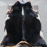 Brazilian Solid Black Cowhide Rug Size 7'7" L x 6'11" W 3704