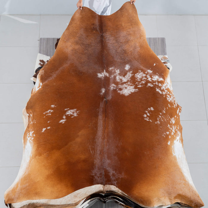Brazilian Brown Cowhide Rug Size 8'8" L x 7'9" W 3708