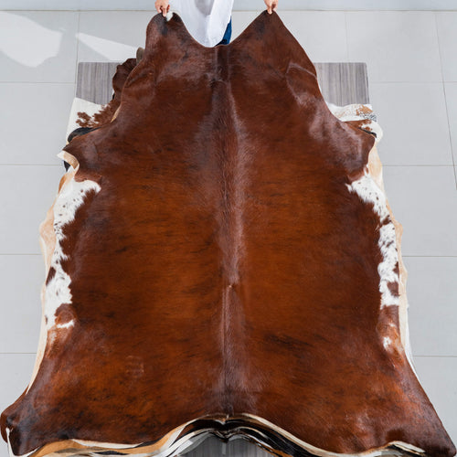 Brazilian Brindle Cowhide Rug Size 7'11" L x 7'3" W 3712