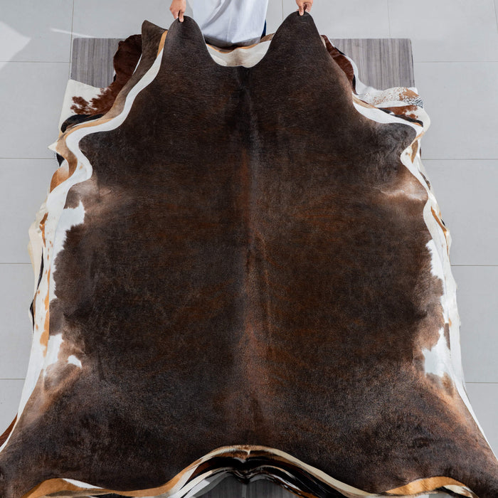 Brazilian Mahogany Cowhide Rug Size 7'5" L x 7'3" W 3714