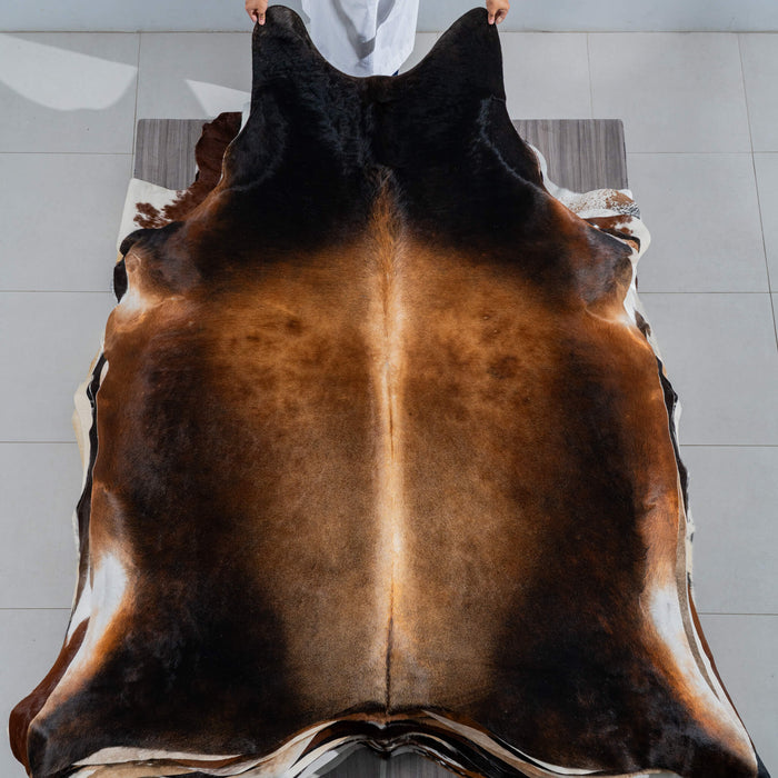 Brazilian Mahogany Cowhide Rug Size 8'4" L x 6'11" W 3721