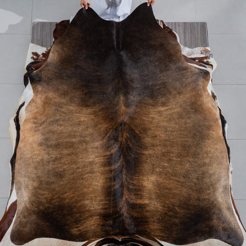 Brazilian Mahogany Cowhide Rug Size 7'3" L x 6'0" W 3722
