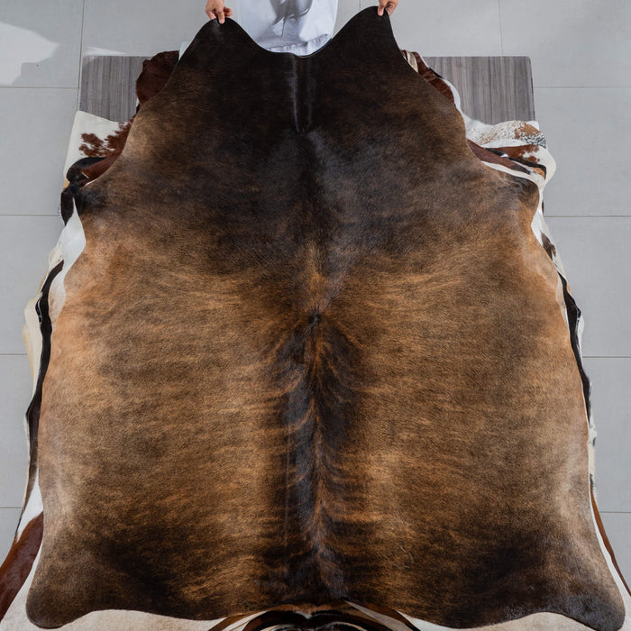 Brazilian Mahogany Cowhide Rug Size 7'3" L x 6'0" W 3722