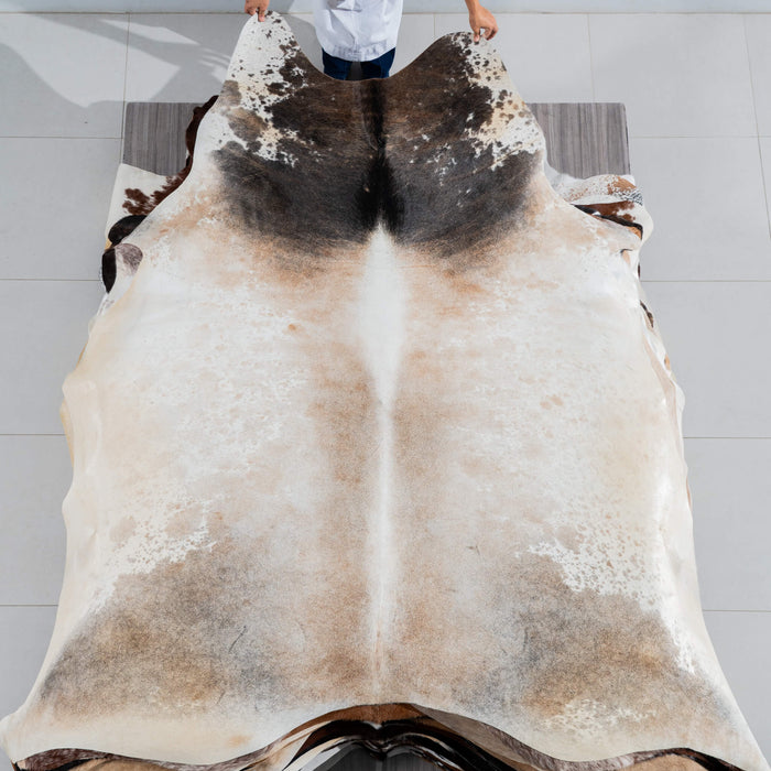 Brazilian Grey Palomino Cowhide Rug Size 8'4" L x 7'11" W 3729