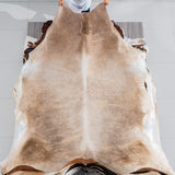 Brazilian Light Grey Brindle Cowhide Rug Size 8'1" L x 7'3" W 3733