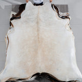 Brazilian Light Grey Brindle Cowhide Rug Size 7'8" L x 7'3" W 3743