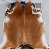 Brazilian Brown Cowhide Rug Size 7'6" L x 6'7" W 3745