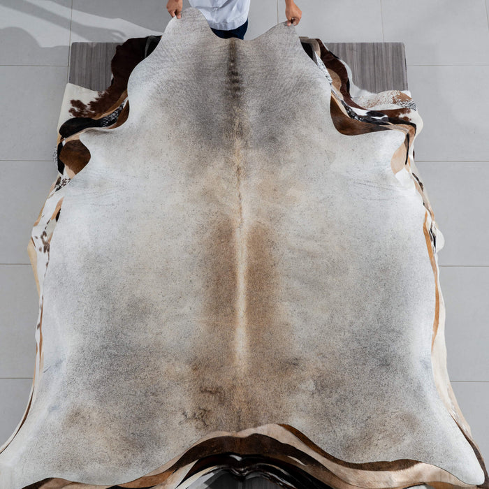 Brazilian Grey Palomino Cowhide Rug Size 7'11" L x 7'1" W 3746