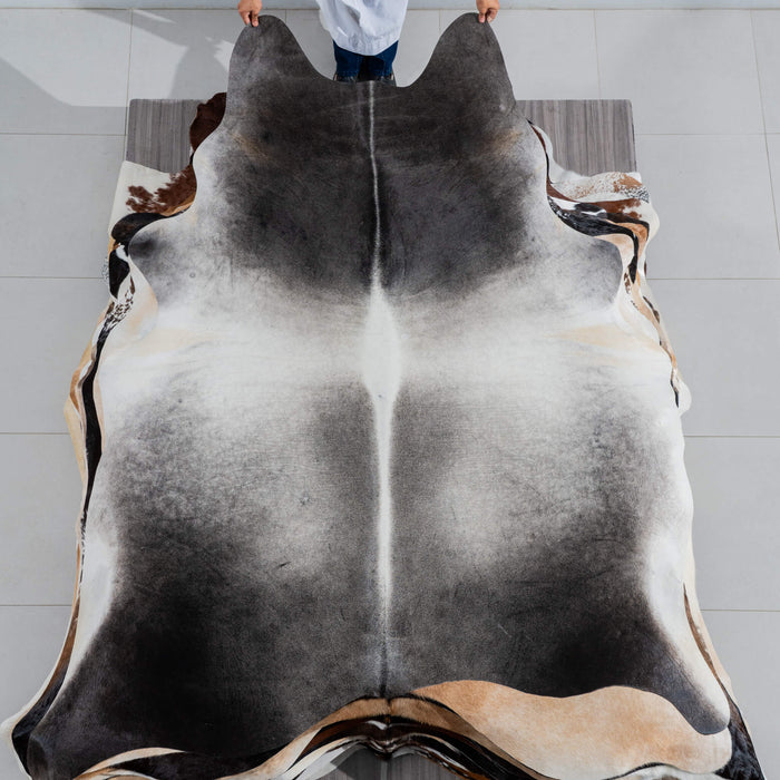 Brazilian Grey Cowhide Rug Size 8'1" L x 6'8" W 3755