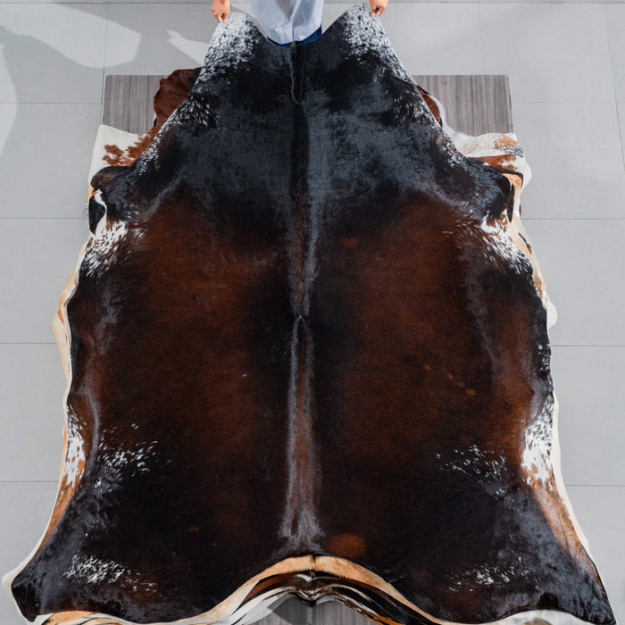 Brazilian Mahogany Cowhide Rug Size 8'3" L x 7'2" W 3757