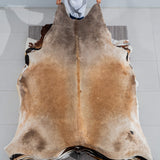 Brazilian Grey Palomino Cowhide Rug Size 8'9" L x 7'6" W 3762