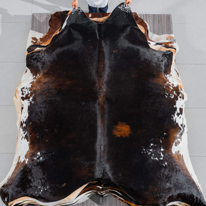 Brazilian Mahogany Cowhide Rug Size 7'11" L x 6'11" W 3763