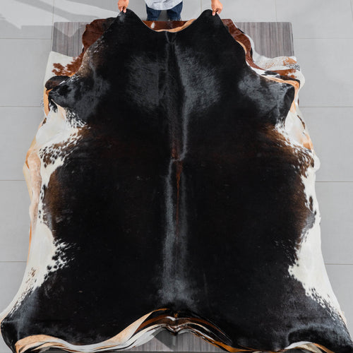 Brazilian Mahogany Cowhide Rug Size 7'10" L x 7'8" W 3764