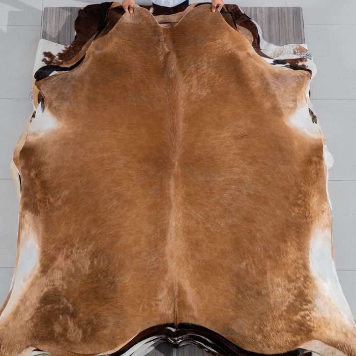 Brazilian Beige Cowhide Rug Size 7'3" L x 7'2" W 3769