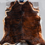 Brazilian Dark Brindle Cowhide Rug Size 7'7" L x 6'11" W 3778