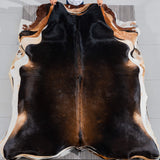 Brazilian Mahogany Cowhide Rug Size 7'6" L x 6'8" W 3784