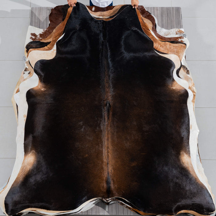 Brazilian Mahogany Cowhide Rug Size 7'6" L x 6'8" W 3784