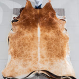 Brazilian Beige Cowhide Rug Size 8'2" L x 7'5" W 3788