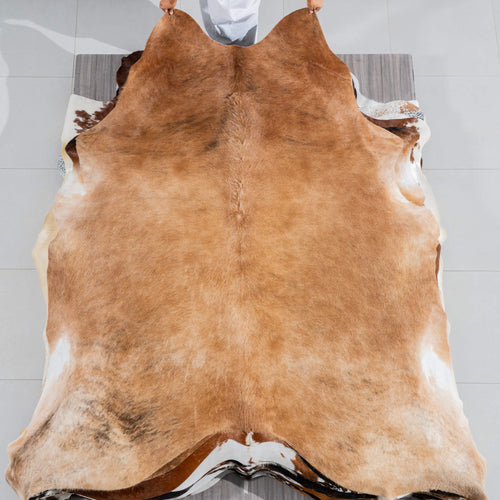 Brazilian Brown Cowhide Rug Size 8'8" L x 8'1" W 3798