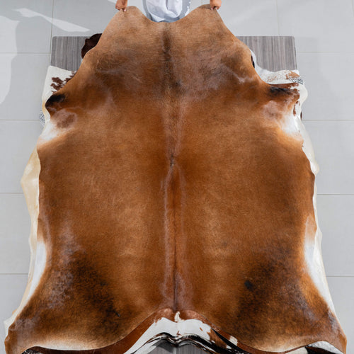 Brazilian Brown Cowhide Rug Size 8'6" L x 7'5" W 3799