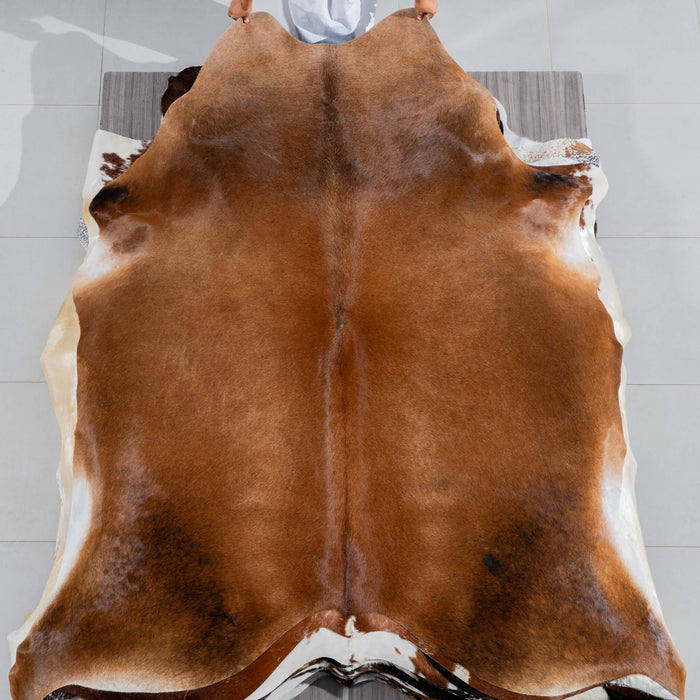 Brazilian Brown Cowhide Rug Size 8'6" L x 7'5" W 3799
