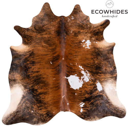 Vintage Brindle Cowhide Rug Size 6'11" L x 7'1" W 4320