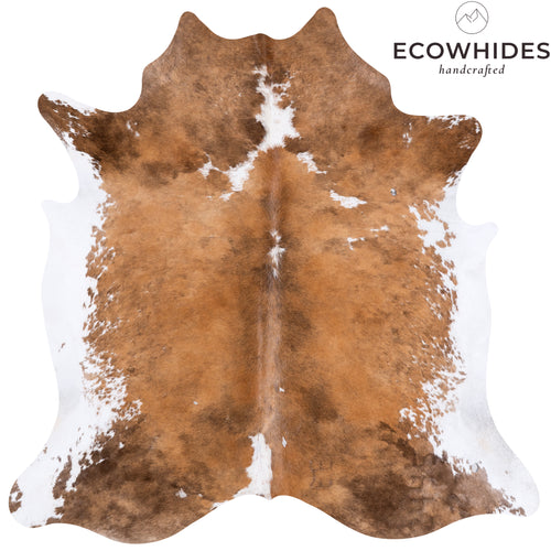 Vintage Tricolor Cowhide Rug Size 6'11" L x 6'9" W 4325