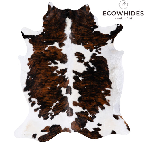 Vintage Tricolor Cowhide Rug Size 7'0" L x 5'11" W 4342