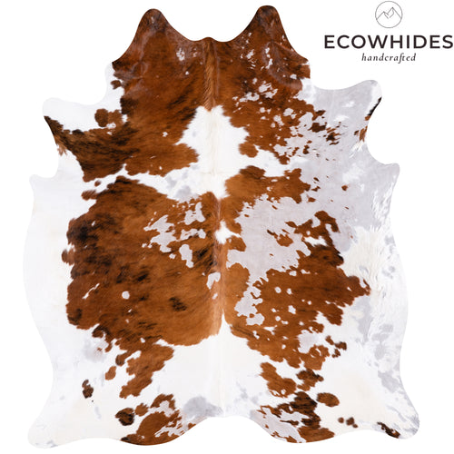 Vintage Tricolor Cowhide Rug Size 6'9" L x 6'3" W 4376