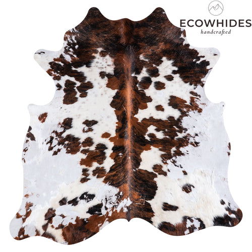 Vintage Tricolor Cowhide Rug Size 6'6" L x 6'6" W 4391