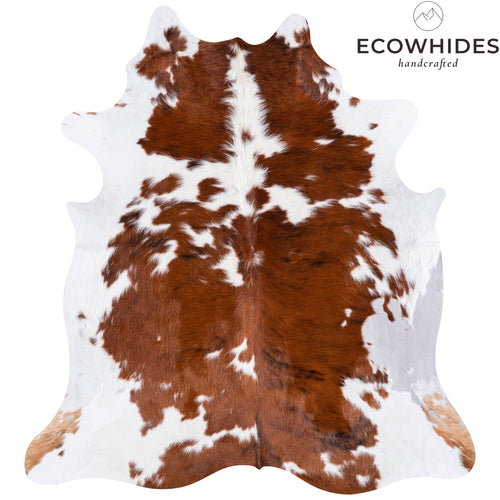 Vintage Tricolor Cowhide Rug Size 6'9" L x 6'3" W 4399