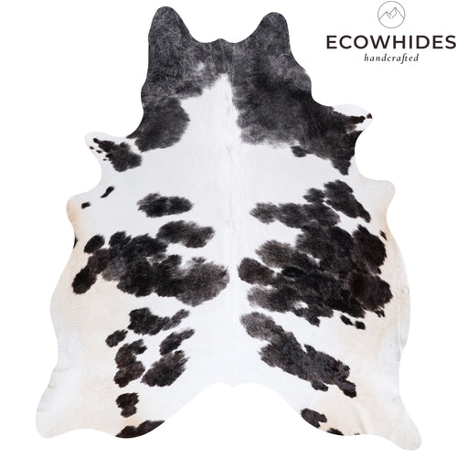 Brazilian Black and White Cowhide Rug Size 8'3" L x 7'2" W 4510