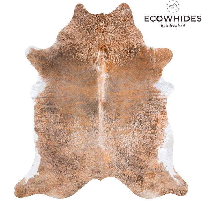 Brazilian Palomino and White Cowhide Rug Size 7'5" L x 6'7" W 4512