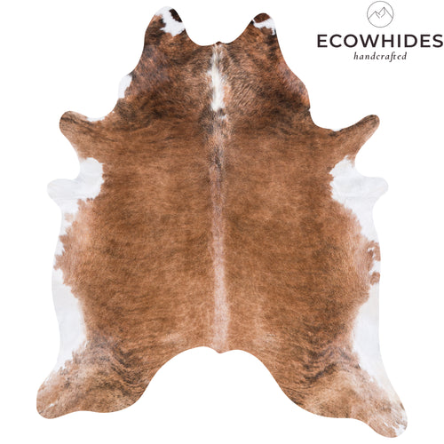 Brazilian Brindle White Belly Cowhide Rug Size 7'10" L x 6'11" W 4517