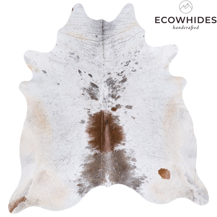 Brazilian Brown and White Cowhide Rug Size 7'6" L x 7'3" W 4532