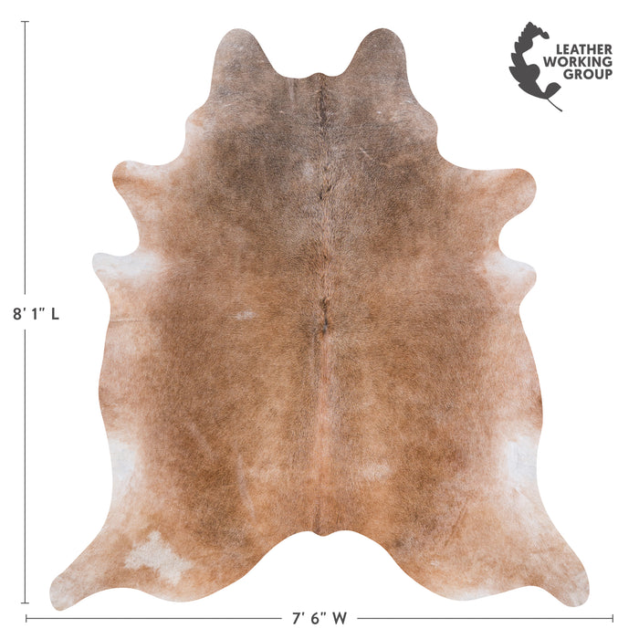 Brazilian Grey Palomino Cowhide Rug Size 8'1" L x 7'6" W 4557