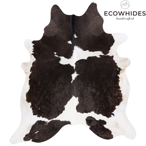 Brazilian Black and White Cowhide Rug Size 7'11" L x 6'11" W 4558