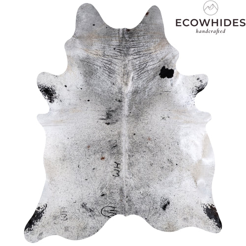 Brazilian Black Salt and Pepper Cowhide Rug Size 8'3" L x 7'0" W 4560