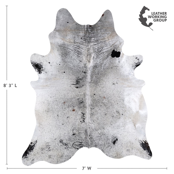 Brazilian Black Salt and Pepper Cowhide Rug Size 8'3" L x 7'0" W 4560