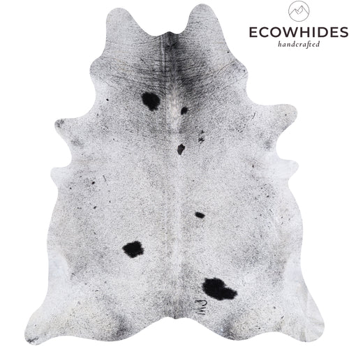 Brazilian Black Salt and Pepper Cowhide Rug Size 8'1" L x 7'2" W 4573