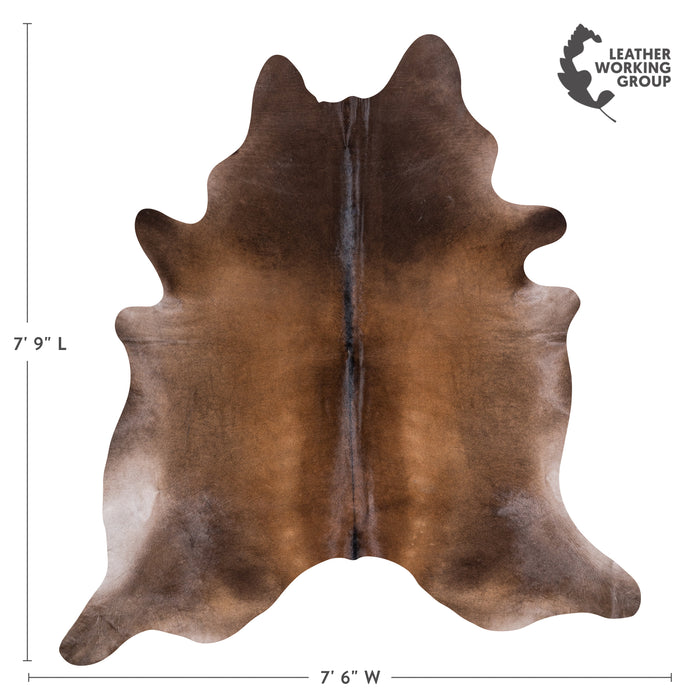 Brazilian Mahogany Cowhide Rug Size 7'9" L x 7'6" W 4577