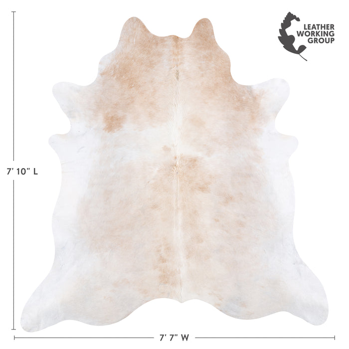 Brazilian Palomino and White Cowhide Rug Size 7'10" L x 7'7" W 4591