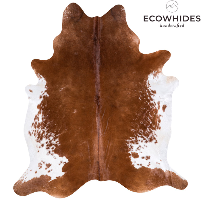 Brazilian Brown and White Cowhide Rug Size 7'11" L x 7'2" W 4599
