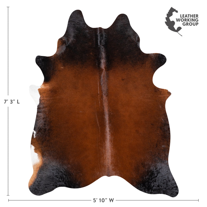 Brazilian Mahogany Cowhide Rug Size 7'3" L x 5'10" W 4601