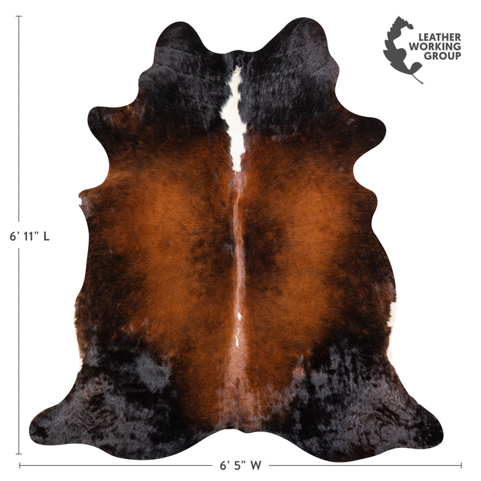 Brazilian Mahogany Cowhide Rug Size 6'11" L x 6'5" W 4605