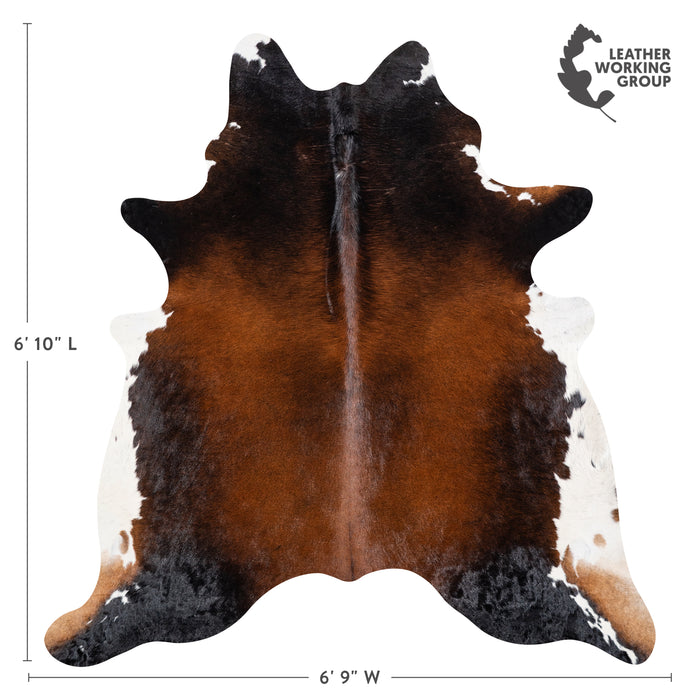 Brazilian Mahogany Cowhide Rug Size 6'10" L x 6'9" W 4608