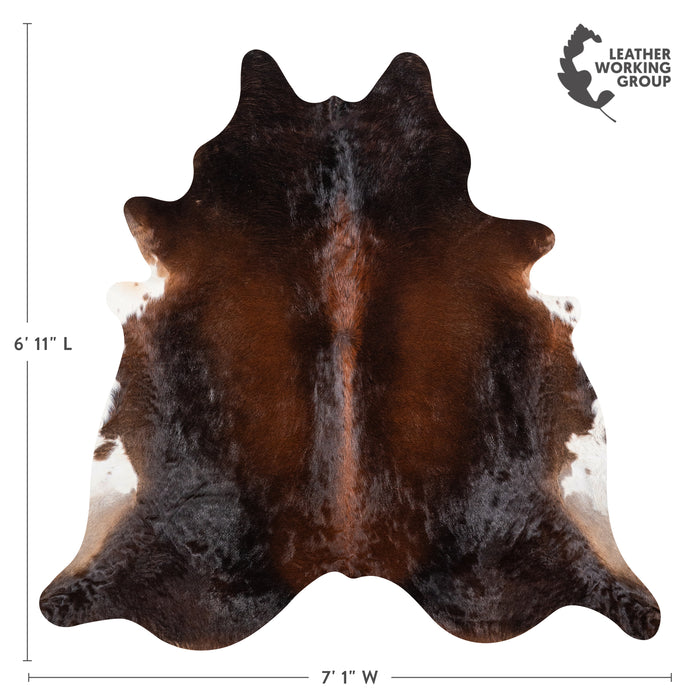 Brazilian Mahogany Cowhide Rug Size 6'11" L x 7'1" W 4611