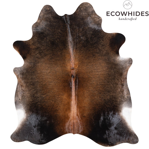 Brazilian Mahogany Cowhide Rug Size 6'9" L x 6'1" W 4614