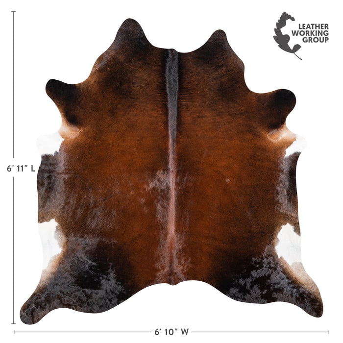 Brazilian Mahogany Cowhide Rug Size 6'11" L x 6'10" W 4616