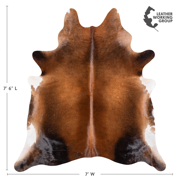 Brazilian Mahogany Cowhide Rug Size 7'6" L x 7'0" W 4620